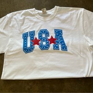 Puff Print USA Comfort Colors T Shirt Size Large